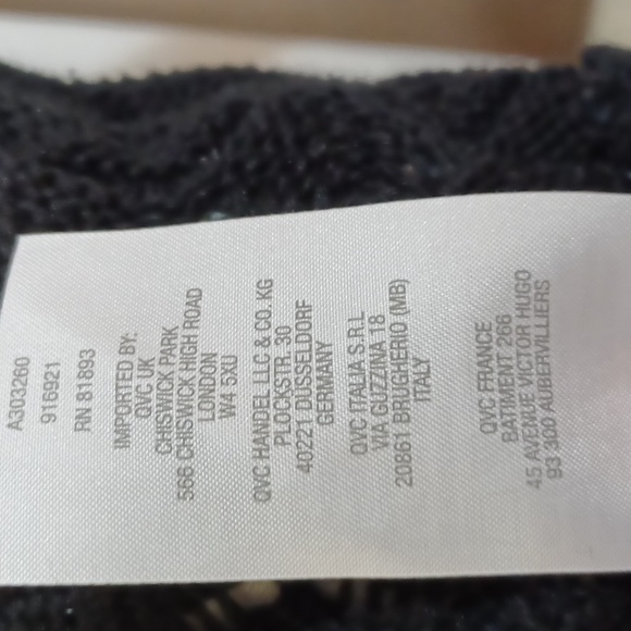 Isaac Mizrahi‎ Live Crochet Open Front Cardigan Black Sweater Size L - Picture 6 of 10